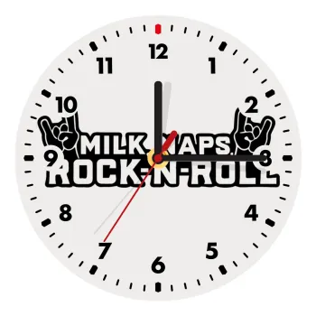 Milk, Naps, Rock N Roll, Ρολόι τοίχου ξύλινο (20cm)