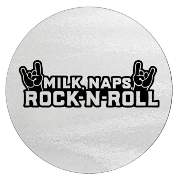 Milk, Naps, Rock N Roll, Επιφάνεια κοπής γυάλινη στρογγυλή (30cm)