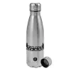 Metallic water bottle, stainless steel, 750ml