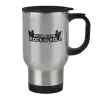 Stainless steel travel mug with lid, double wall 450ml