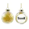 Transparent Christmas tree ball ornament with gold filling 8cm