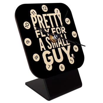 Pretty fly for a small guy, Quartz Table clock in natural wood (10cm)