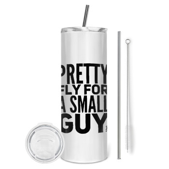 Pretty fly for a small guy, Eco friendly stainless steel tumbler 600ml, with metal straw & cleaning brush
