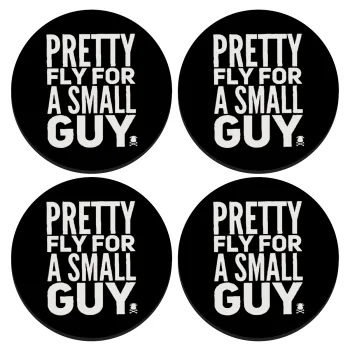 Pretty fly for a small guy, SET of 4 round wooden coasters (9cm)