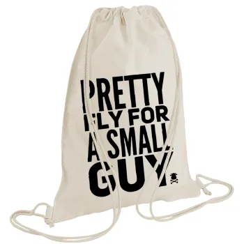 Pretty fly for a small guy, Τσάντα πλάτης πουγκί GYMBAG natural (28x40cm)