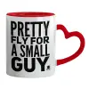 Mug heart red handle, ceramic, 330ml
