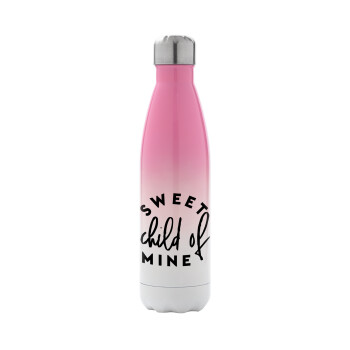 Sweet child of mine!, Metal mug thermos Pink/White (Stainless steel), double wall, 500ml