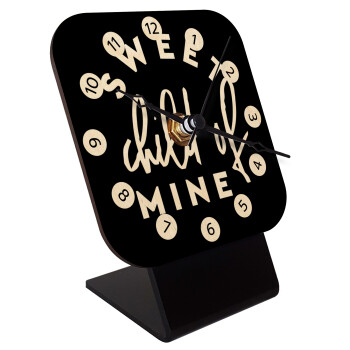 Sweet child of mine!, Quartz Table clock in natural wood (10cm)