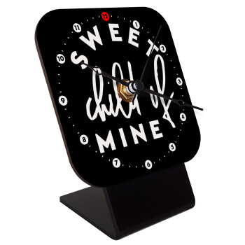 Sweet child of mine!, Quartz Wooden table clock with hands (10cm)