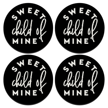 Sweet child of mine!, ΣΕΤ 4 Σουβέρ ξύλινα στρογγυλά (9cm)