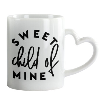 Sweet child of mine!, Mug heart handle, ceramic, 330ml