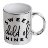 Mug ceramic, silver mirror, 330ml