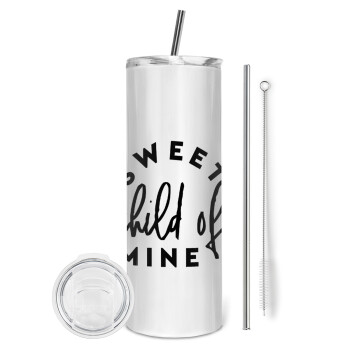 Sweet child of mine!, Tumbler stainless steel 600ml, with metal straw & cleaning brush