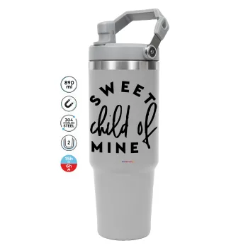 Sweet child of mine!, GREY color, 890ml (30oz) stainless Steel Tumbler with Handle