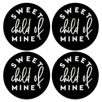 Sweet child of mine!, ΣΕΤ 4 Σουβέρ ξύλινα στρογγυλά (9cm)