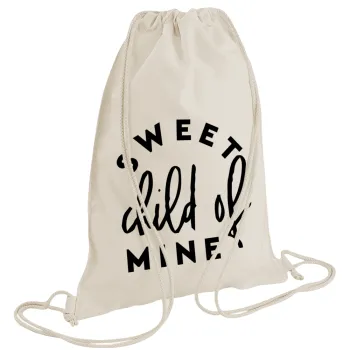 Sweet child of mine!, Τσάντα πλάτης πουγκί GYMBAG natural (28x40cm)