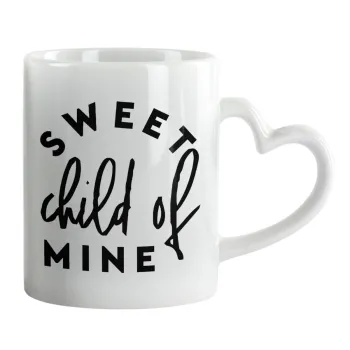Sweet child of mine!, Mug heart handle, ceramic, 330ml