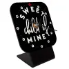 Quartz Wooden table clock with hands (10cm)