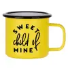 Metallic enamel MATT Yellow cup 360ml