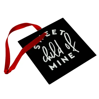 Sweet child of mine!, Στολίδι Χριστουγεννιάτικο στολίδι γυάλινο τετράγωνο 9x9cm