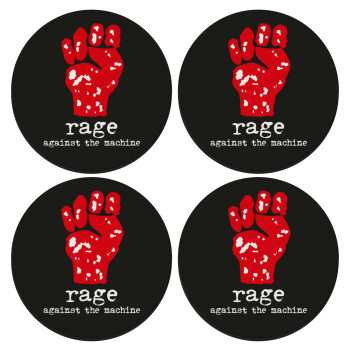 Rage against the machine, SET of 4 round wooden coasters (9cm)