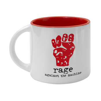 Rage against the machine, Κούπα κεραμική 400ml Λευκή/Κόκκινη