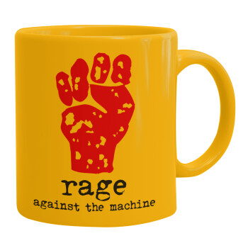Rage against the machine, Ceramic coffee mug yellow, 330ml (1pcs)