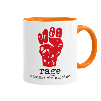 Rage against the machine, Mug colored orange, ceramic, 330ml
