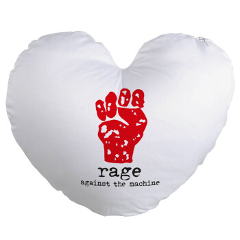 Rage against the machine, Μαξιλάρι καναπέ καρδιά 40x40cm περιέχεται το  γέμισμα