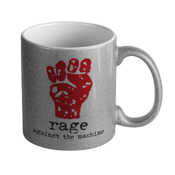 Rage against the machine, Κούπα Ασημένια Glitter που γυαλίζει, κεραμική, 330ml