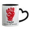 Mug heart black handle, ceramic, 330ml