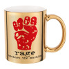Mug ceramic, gold mirror, 330ml