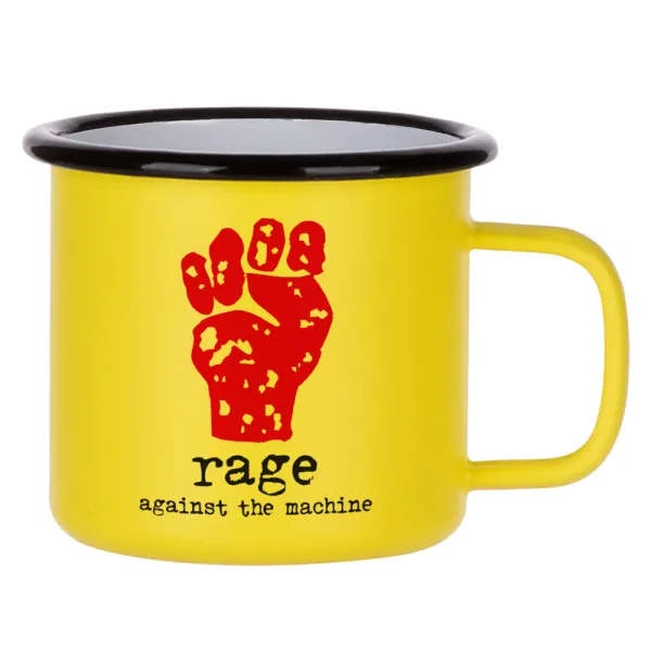 Rage against the machine — Κούπα Μεταλλική εμαγιέ ΜΑΤ Κίτρινη 360ml