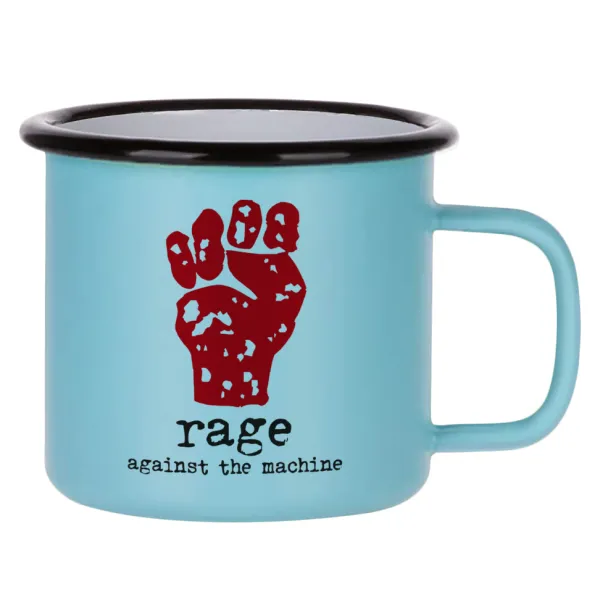 Rage against the machine — Κούπα Μεταλλική εμαγιέ ΜΑΤ σιέλ 360ml