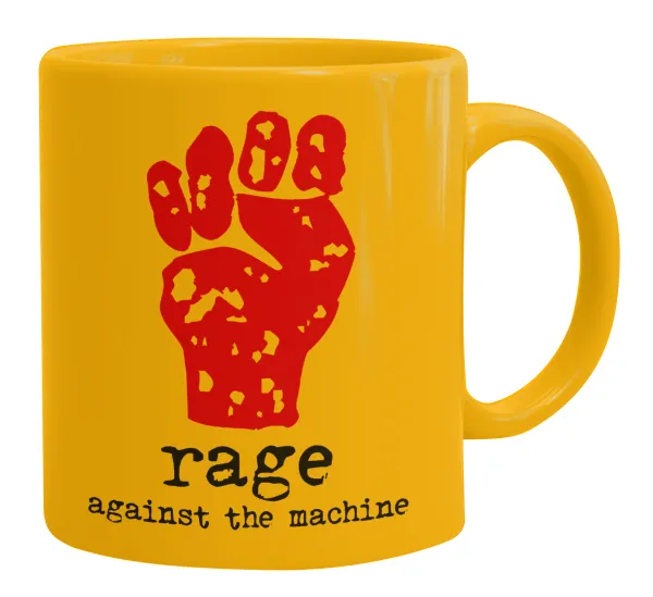 Rage against the machine — Κούπα, κεραμική κίτρινη, 330ml
