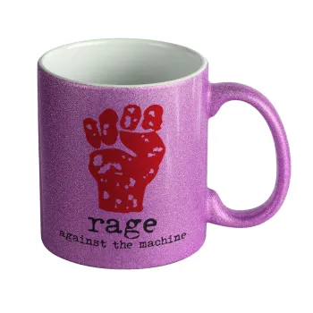 Rage against the machine, Κούπα Μωβ Glitter που γυαλίζει, κεραμική, 330ml