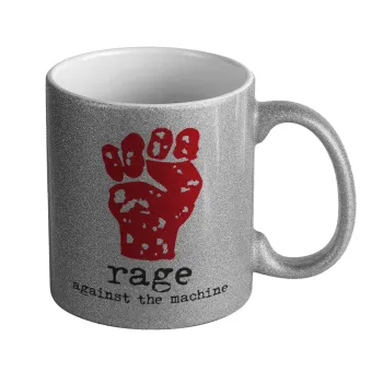 Rage against the machine, Κούπα Ασημένια Glitter που γυαλίζει, κεραμική, 330ml