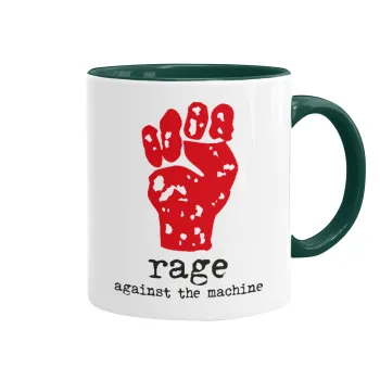 Rage against the machine, Mug colored green, ceramic, 330ml