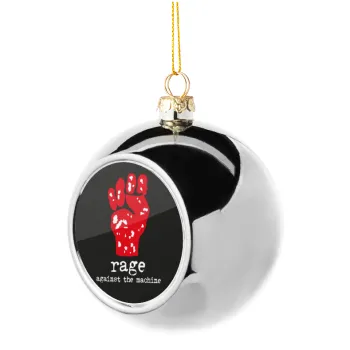 Rage against the machine, Silver 8cm Christmas tree ball ornament