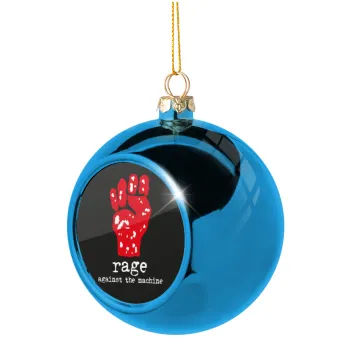 Rage against the machine, Blue Christmas tree ball ornament 8cm