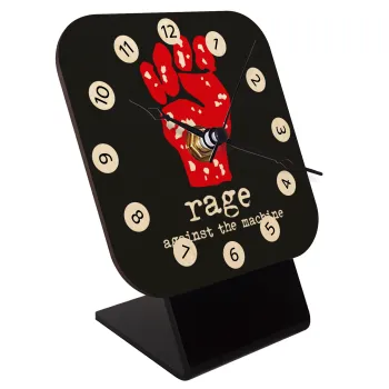 Rage against the machine, Quartz Table clock in natural wood (10cm)