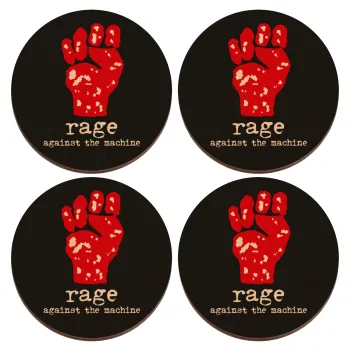 Rage against the machine, ΣΕΤ x4 Σουβέρ ξύλινα στρογγυλά plywood (9cm)