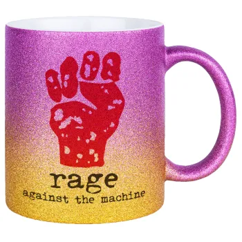 Rage against the machine, Κούπα Χρυσή/Ροζ Glitter, κεραμική, 330ml