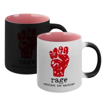 Rage against the machine, Κούπα Μαγική εσωτερικό ΡΟΖ, κεραμική 330ml που αλλάζει χρώμα με το ζεστό ρόφημα
