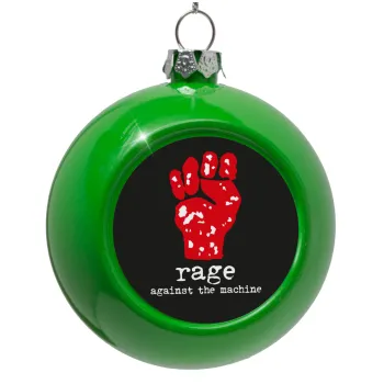 Rage against the machine, Green Christmas tree ornament bauble 8cm