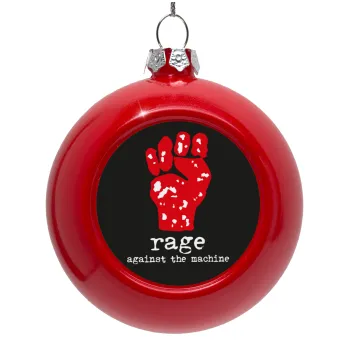 Rage against the machine, Red Christmas tree ornament bauble 8cm