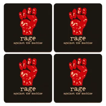 Rage against the machine, ΣΕΤ x4 Σουβέρ ξύλινα τετράγωνα plywood (9cm)