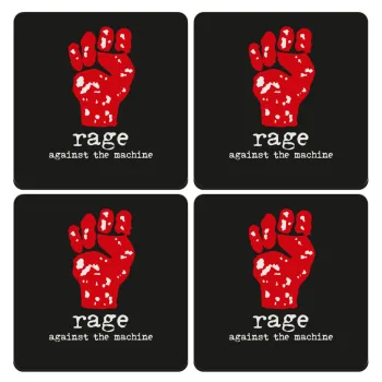 Rage against the machine, ΣΕΤ 4 Σουβέρ ξύλινα τετράγωνα (9cm)