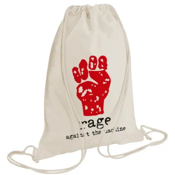 Rage against the machine, Backpack bag GYMBAG natural (28x40cm)