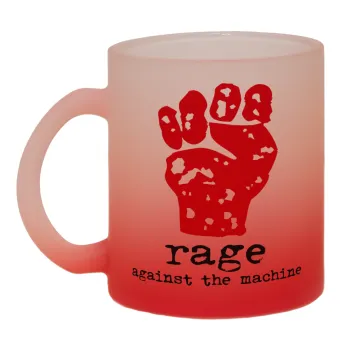 Rage against the machine, Κούπα γυάλινη δίχρωμη με βάση το κόκκινο ματ, 330ml